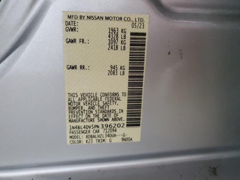 2023 NISSAN ALTIMA SV - 1N4BL4DV5PN396202 | SeoVin.biz