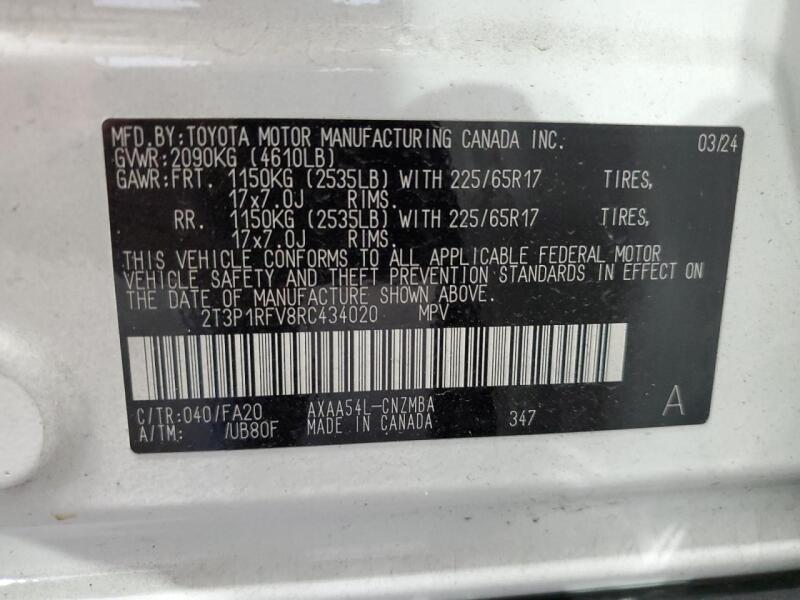 2024 TOYOTA RAV4 XLE - 2T3P1RFV8RC434020 | SeoVin.biz