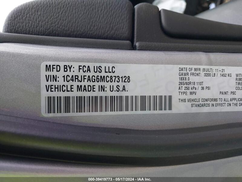 2021 JEEP GRAND CHEROKEE LAREDO E 4X4 - 1C4RJFAG6MC873128 | SeoVin.biz