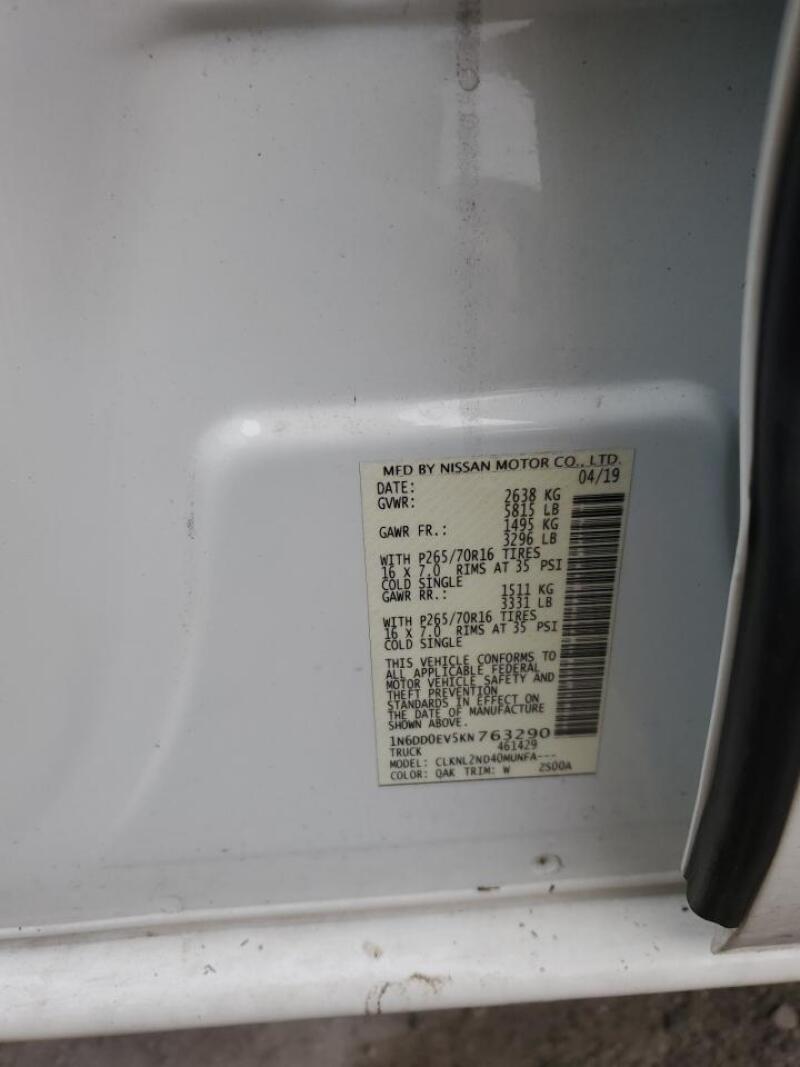 2019 NISSAN FRONTIER SV - 1N6DD0EV5KN763290 | SeoVin.biz