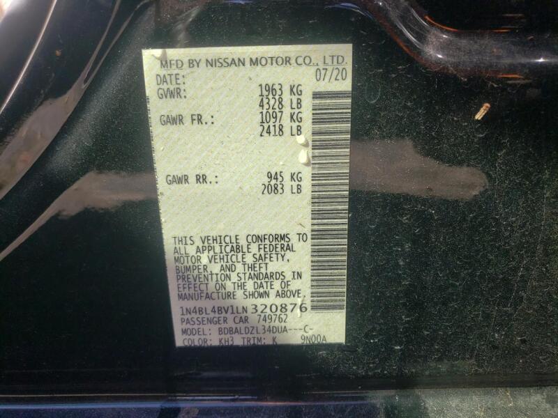 2020 NISSAN ALTIMA S - 1N4BL4BV1LN320876 | SeoVin.biz
