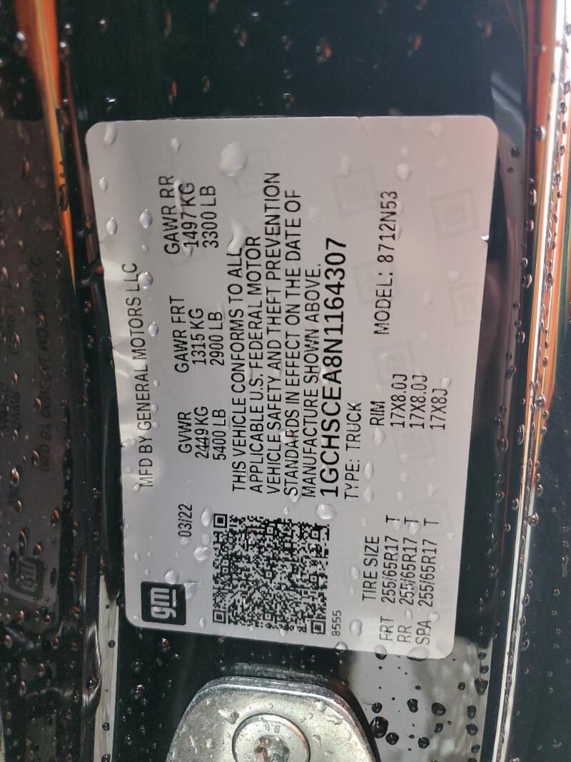 2022 CHEVROLET COLORADO LT - 1GCHSCEA8N1164307 | SeoVin.biz
