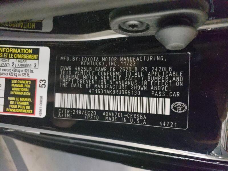 2024 TOYOTA CAMRY SE NIGHT SHADE - 4T1G31AK8RU069130 | SeoVin.biz