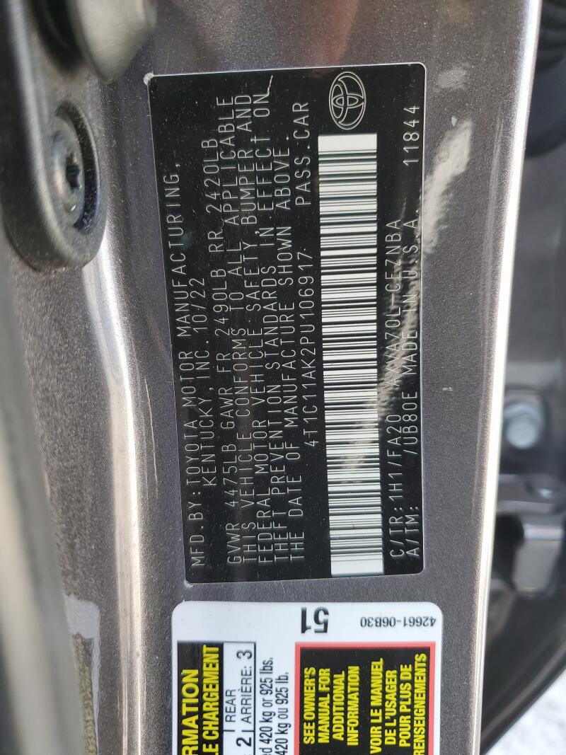 2023 TOYOTA CAMRY LE - 4T1C11AK2PU106917 | SeoVin.biz