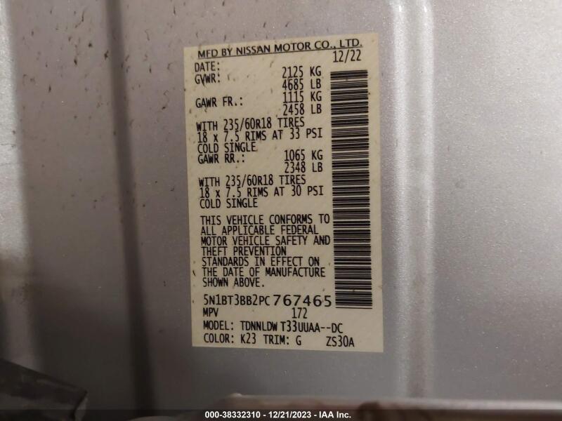 2023 NISSAN ROGUE SV INTELLIGENT AWD - 5N1BT3BB2PC767465 | SeoVin.biz