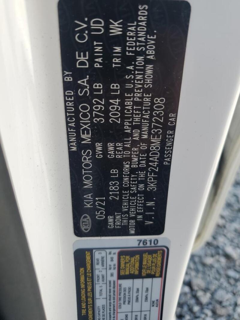 2021 KIA FORTE FE - 3KPF24AD8ME372308 | SeoVin.biz