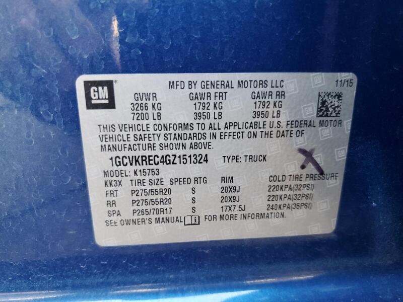 2016 CHEVROLET SILVERADO K1500 LT - 1GCVKREC4GZ151324 | SeoVin.biz