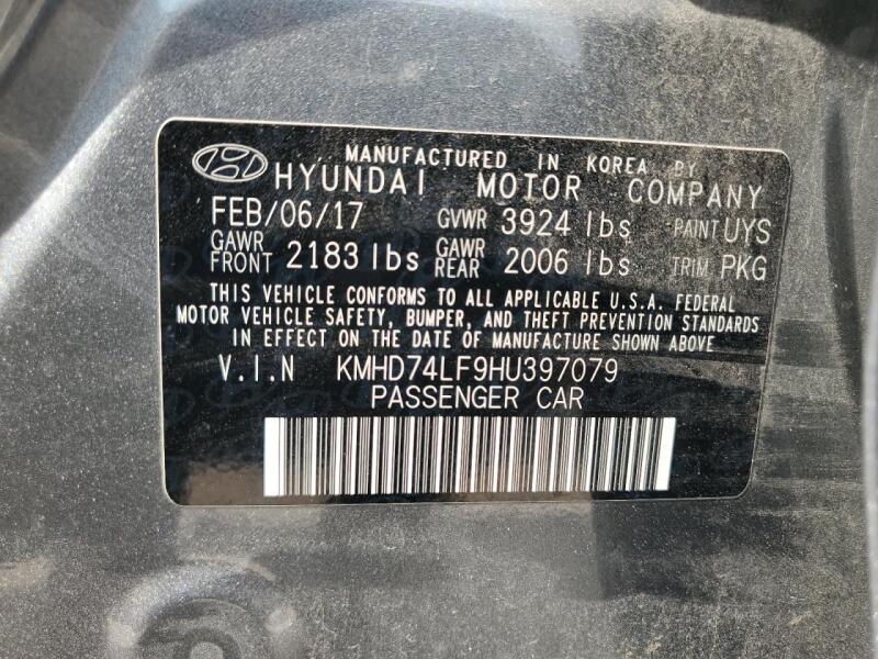 2017 HYUNDAI ELANTRA SE - KMHD74LF9HU397079 | SeoVin.biz