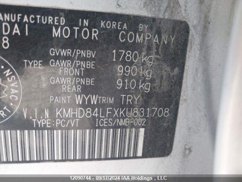 2019 HYUNDAI ELANTRA PREFERRED - KMHD84LFXKU831708 | SeoVin.biz