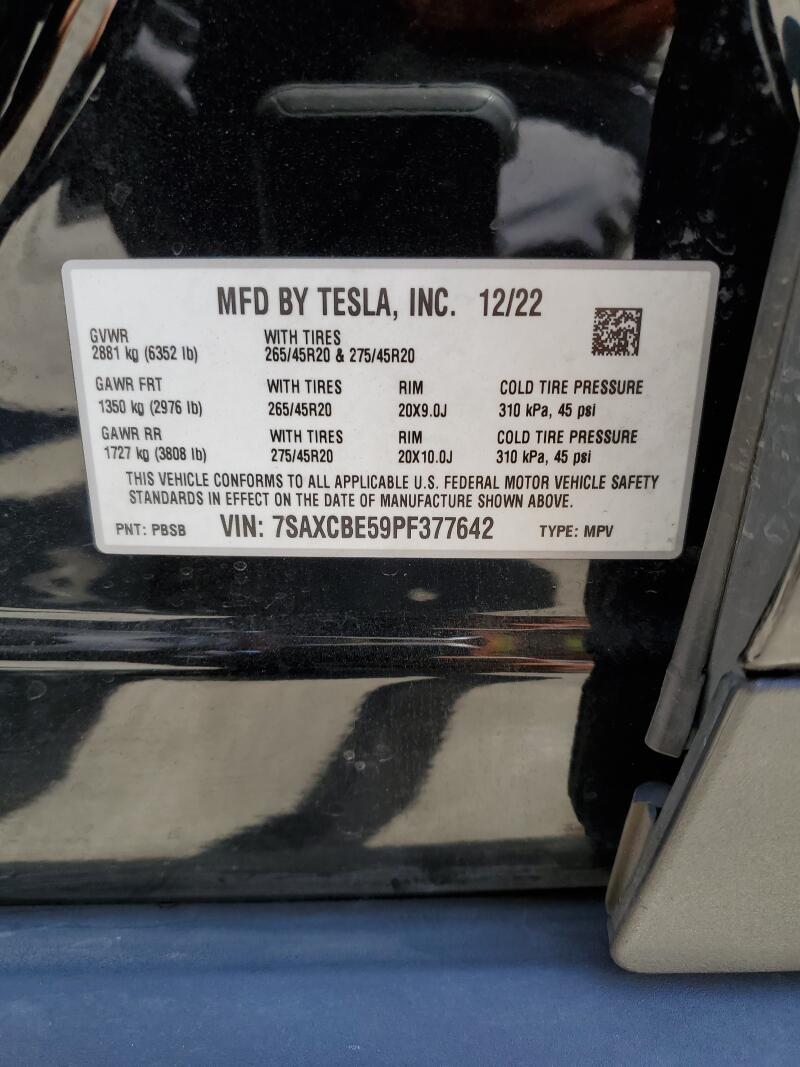 2023 TESLA MODEL X - 7SAXCBE59PF377642 | SeoVin.biz