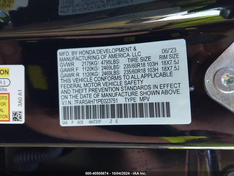 2023 HONDA CR-V EX-L AWD - 7FARS4H71PE023751 | SeoVin.biz