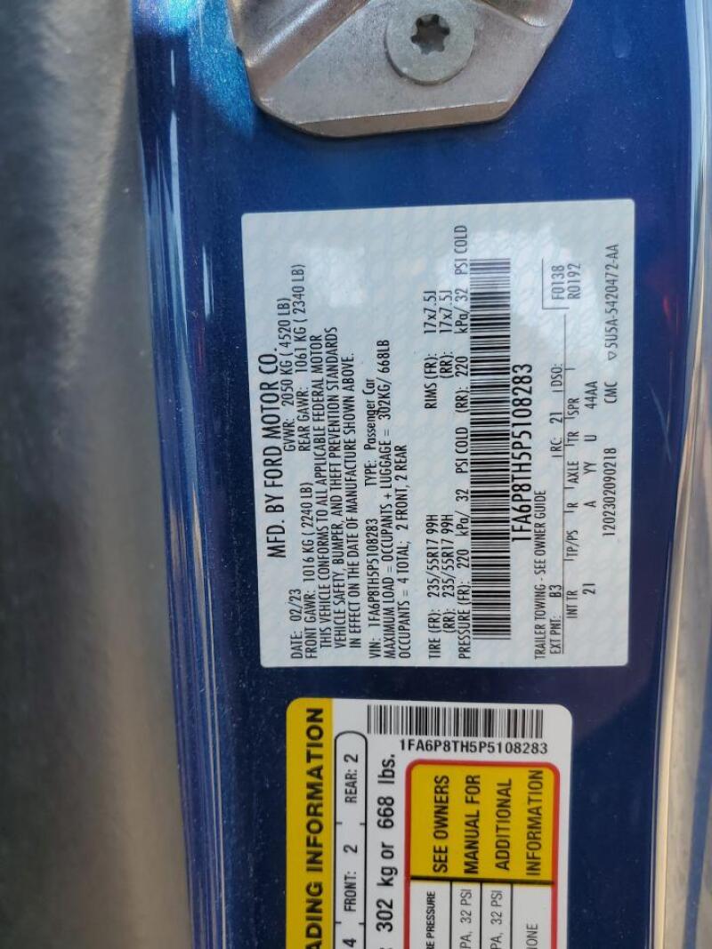 2023 FORD MUSTANG - 1FA6P8TH5P5108283 | SeoVin.biz