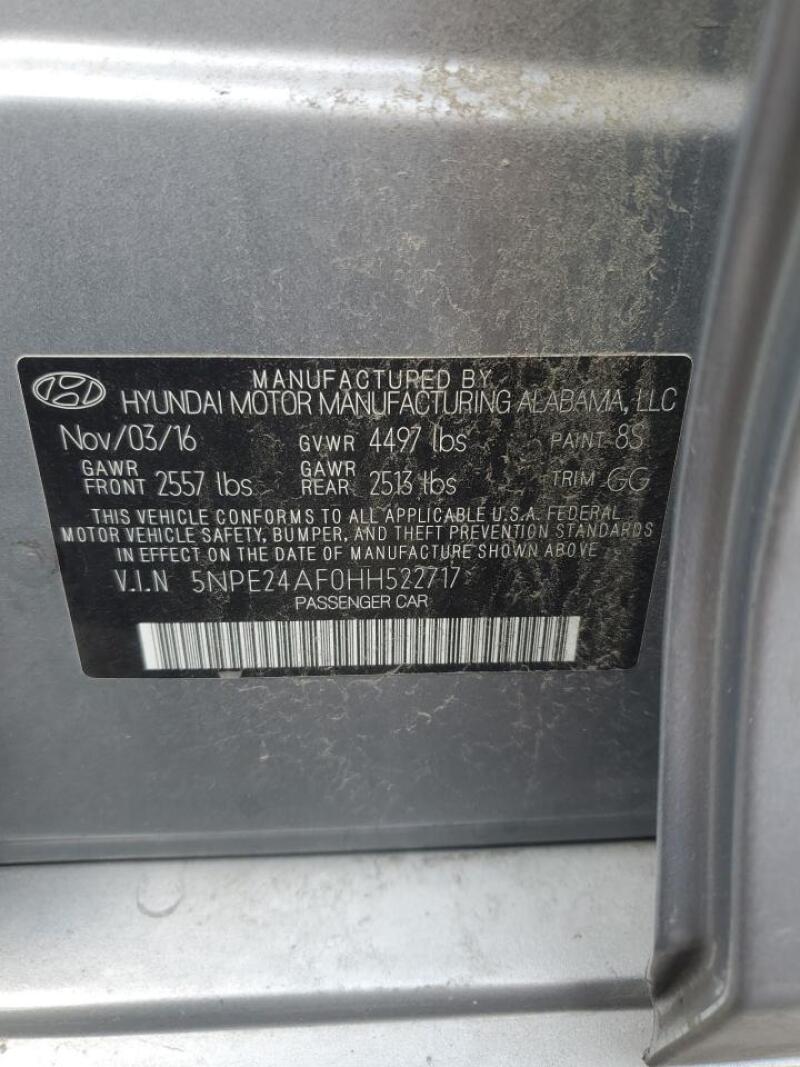 2017 HYUNDAI SONATA SE - 5NPE24AF0HH522717 | SeoVin.biz