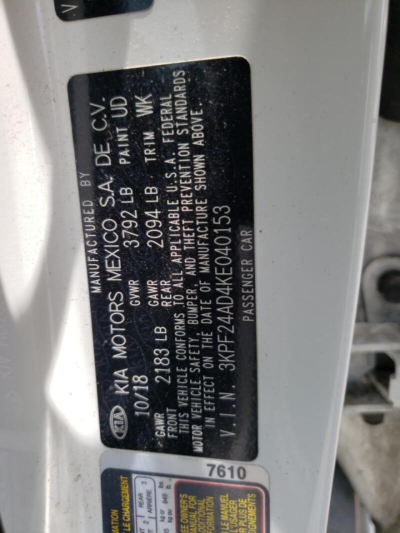 2019 KIA FORTE FE - 3KPF24AD4KE040153 | SeoVin.biz