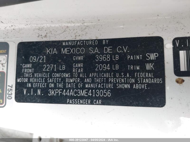 2021 KIA FORTE GT - 3KPF44AC3ME413056 | SeoVin.biz