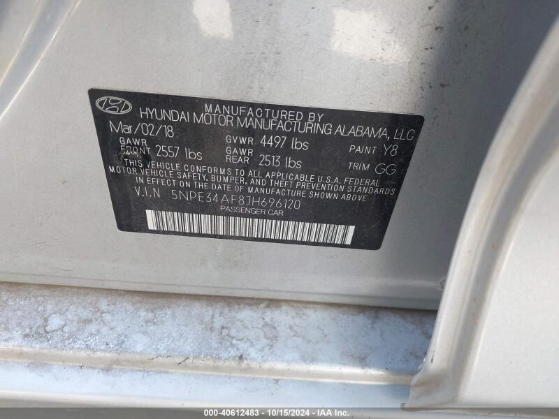 2018 HYUNDAI SONATA LIMITED - 5NPE34AF8JH696120 | SeoVin.biz