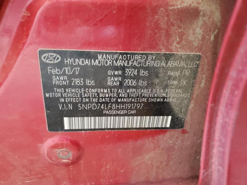 2017 HYUNDAI ELANTRA SE - 5NPD74LF8HH191797 | SeoVin.biz
