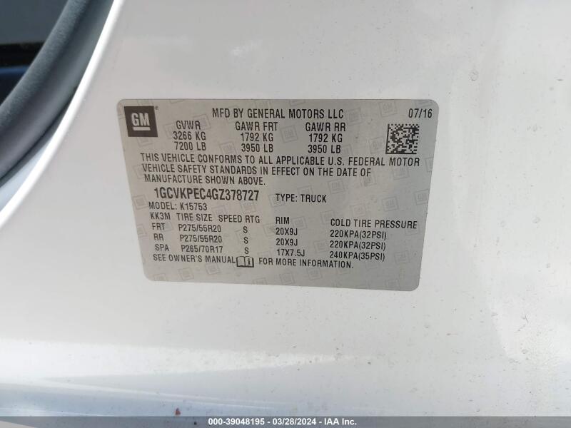 2016 CHEVROLET SILVERADO 1500 CUSTOM - 1GCVKPEC4GZ378727 | SeoVin.biz