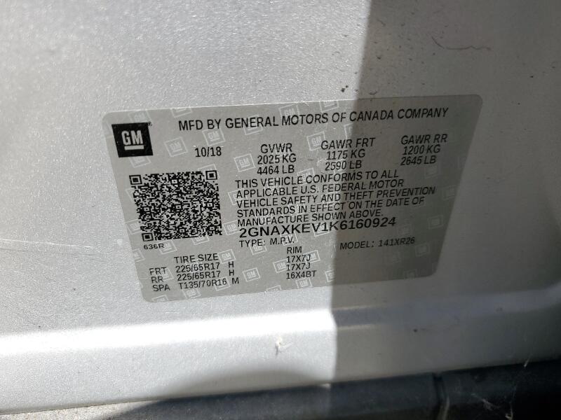 2019 CHEVROLET EQUINOX LT - 2GNAXKEV1K6160924 | SeoVin.biz