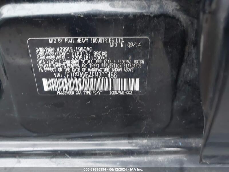 2015 SUBARU IMPREZA 2.0I SPORT LIMITED - JF1GPAW64FH200486 | SeoVin.biz