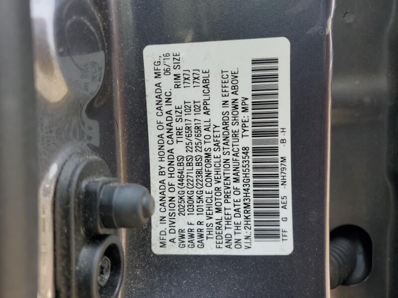 2016 HONDA CR-V SE - 2HKRM3H43GH553548 | SeoVin.biz