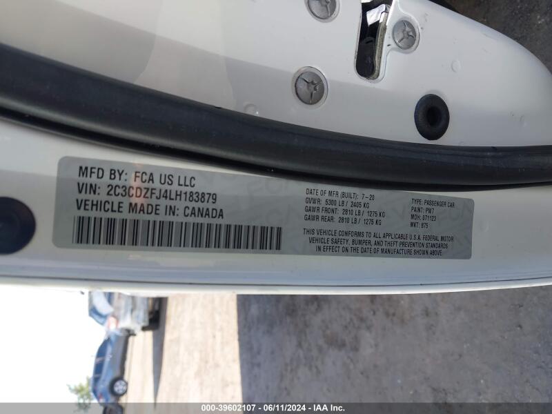 2020 DODGE CHALLENGER R/T SCAT PACK - 2C3CDZFJ4LH183879 | SeoVin.biz