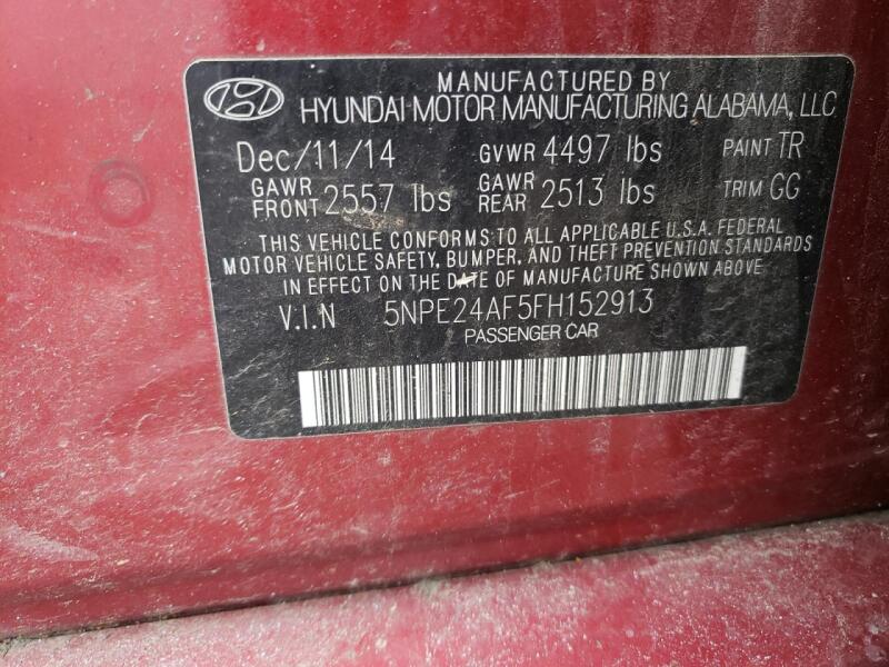 2015 HYUNDAI SONATA SE - 5NPE24AF5FH152913 | SeoVin.biz