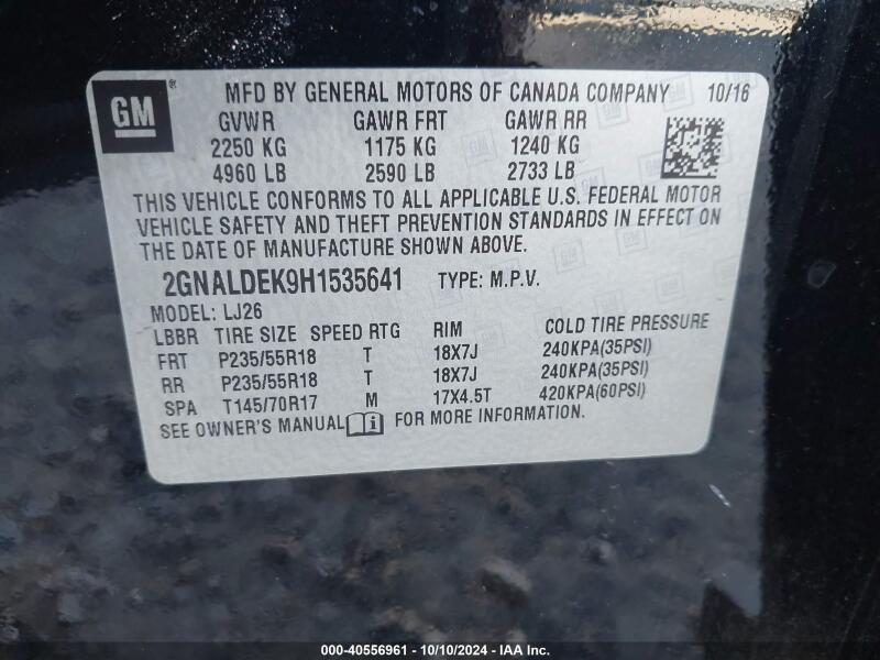 2017 CHEVROLET EQUINOX PREMIER - 2GNALDEK9H1535641 | SeoVin.biz