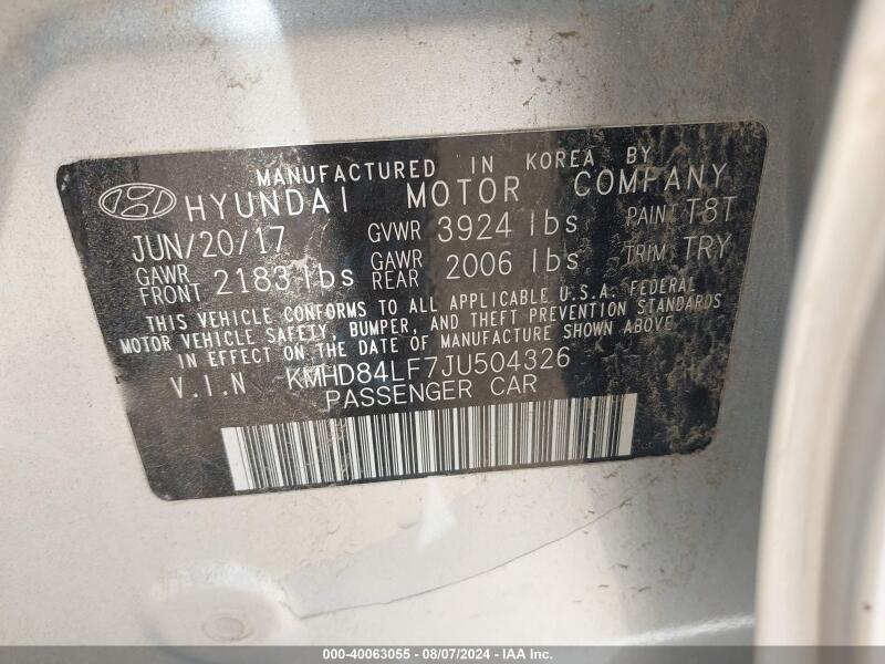 2018 HYUNDAI ELANTRA SEL - KMHD84LF7JU504326 | SeoVin.biz