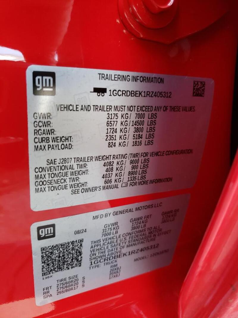 2024 CHEVROLET SILVERADO K1500 CUSTOM - 1GCRDBEK1RZ405312 | SeoVin.biz