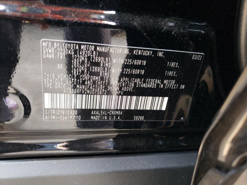 2022 TOYOTA RAV4 XLE PREMIUM - 4T3B6RFV2NU075672 | SeoVin.biz