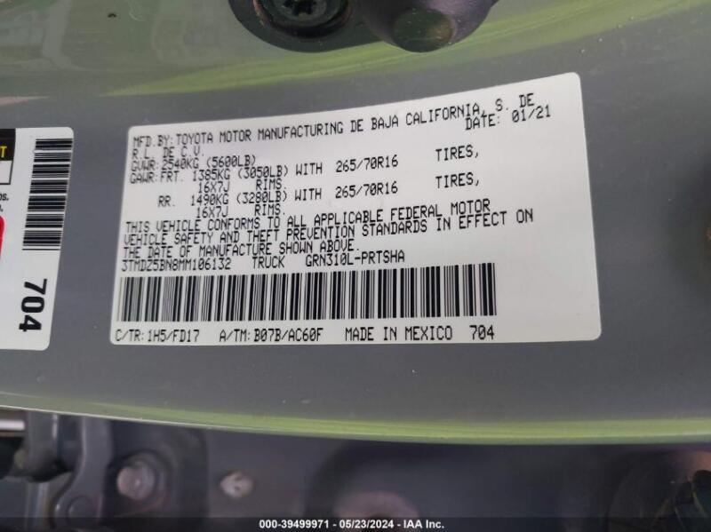 2021 TOYOTA TACOMA TRD OFF-ROAD - 3TMDZ5BN8MM106132 | SeoVin.biz