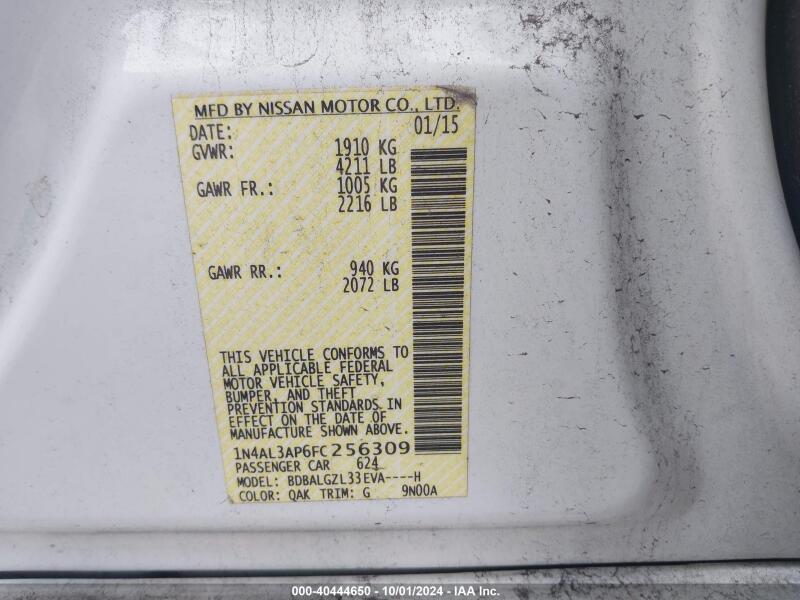 2015 NISSAN ALTIMA 2.5 S - 1N4AL3AP6FC256309 | SeoVin.biz
