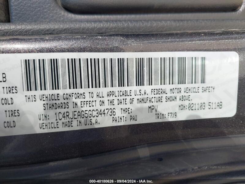 2016 JEEP GRAND CHEROKEE LAREDO - 1C4RJEAG5GC344736 | SeoVin.biz