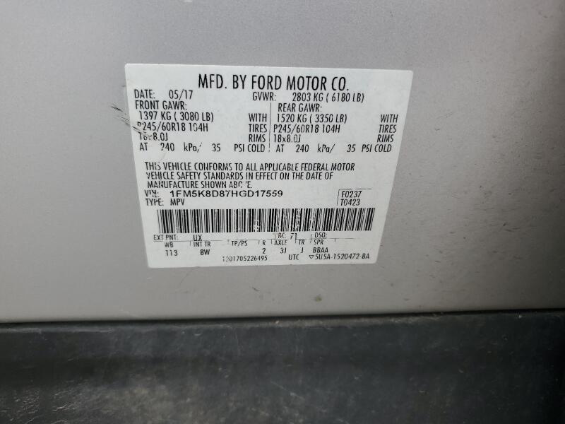 2017 FORD EXPLORER XLT - 1FM5K8D87HGD17559 | SeoVin.biz