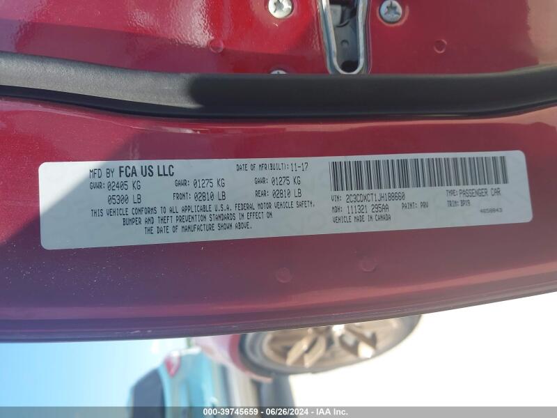 2018 DODGE CHARGER R/T RWD - 2C3CDXCT1JH188660 | SeoVin.biz