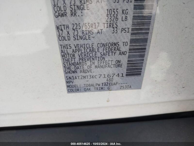 2019 NISSAN ROGUE S - 5N1AT2MT3KC716741 | SeoVin.biz