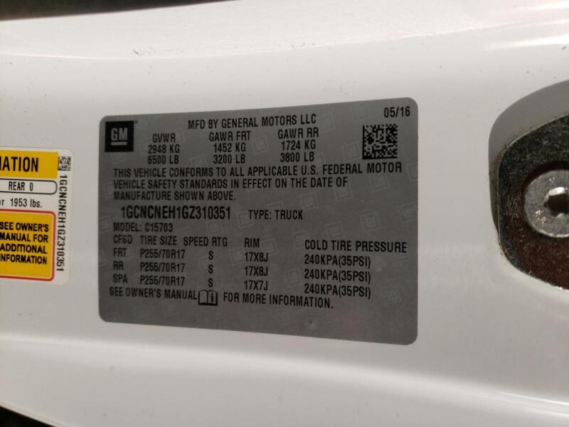 2016 CHEVROLET SILVERADO C1500 - 1GCNCNEH1GZ310351 | SeoVin.biz