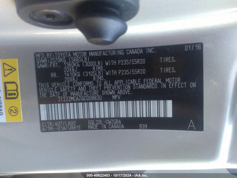 2016 LEXUS RX 350 - 2T2ZZMCA7GC008830 | SeoVin.biz