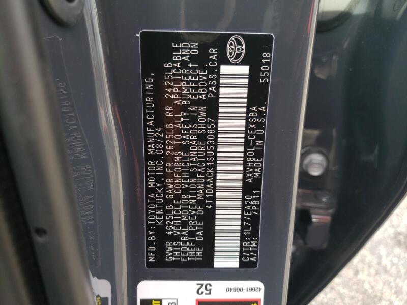 2025 TOYOTA CAMRY XSE - 4T1DAACK1SU530857 | SeoVin.biz