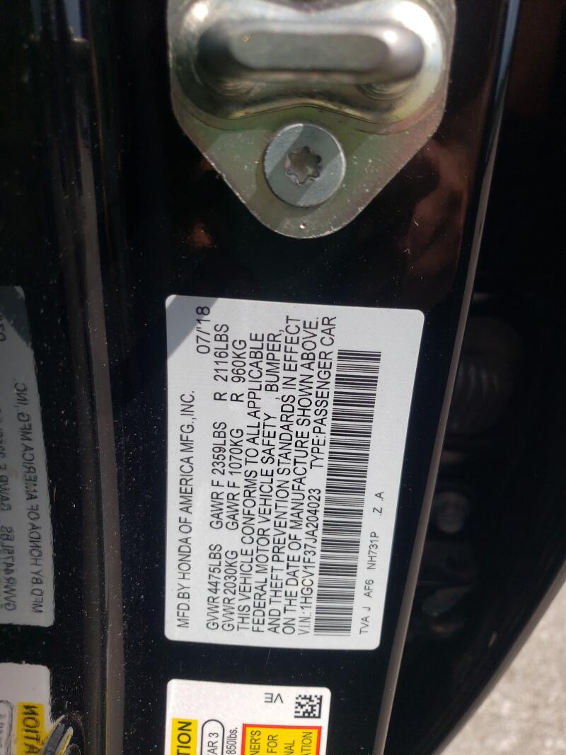 2018 HONDA ACCORD SPORT - 1HGCV1F37JA204023 | SeoVin.biz