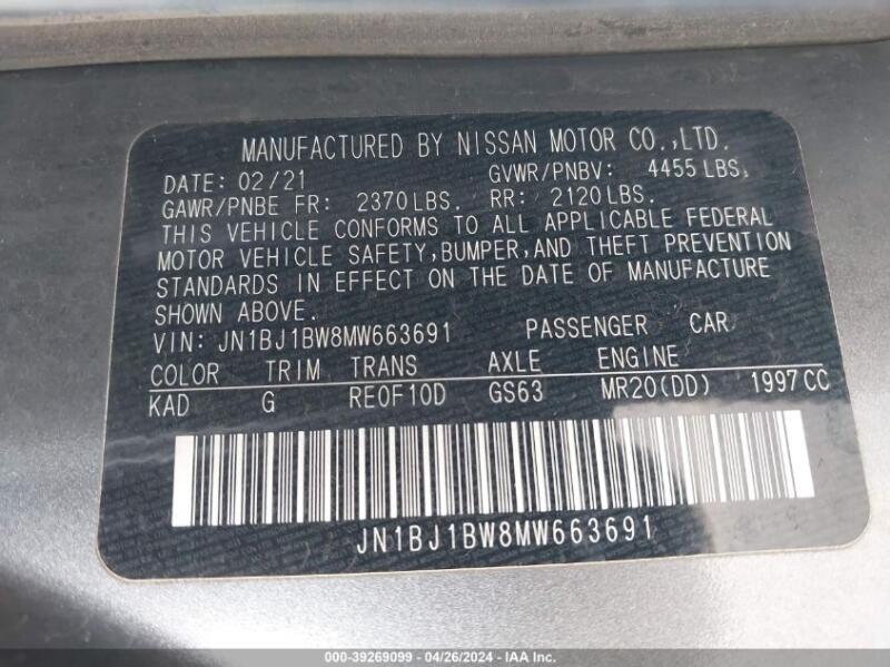 2021 NISSAN ROGUE SPORT SV AWD XTRONIC CVT - JN1BJ1BW8MW663691 | SeoVin.biz