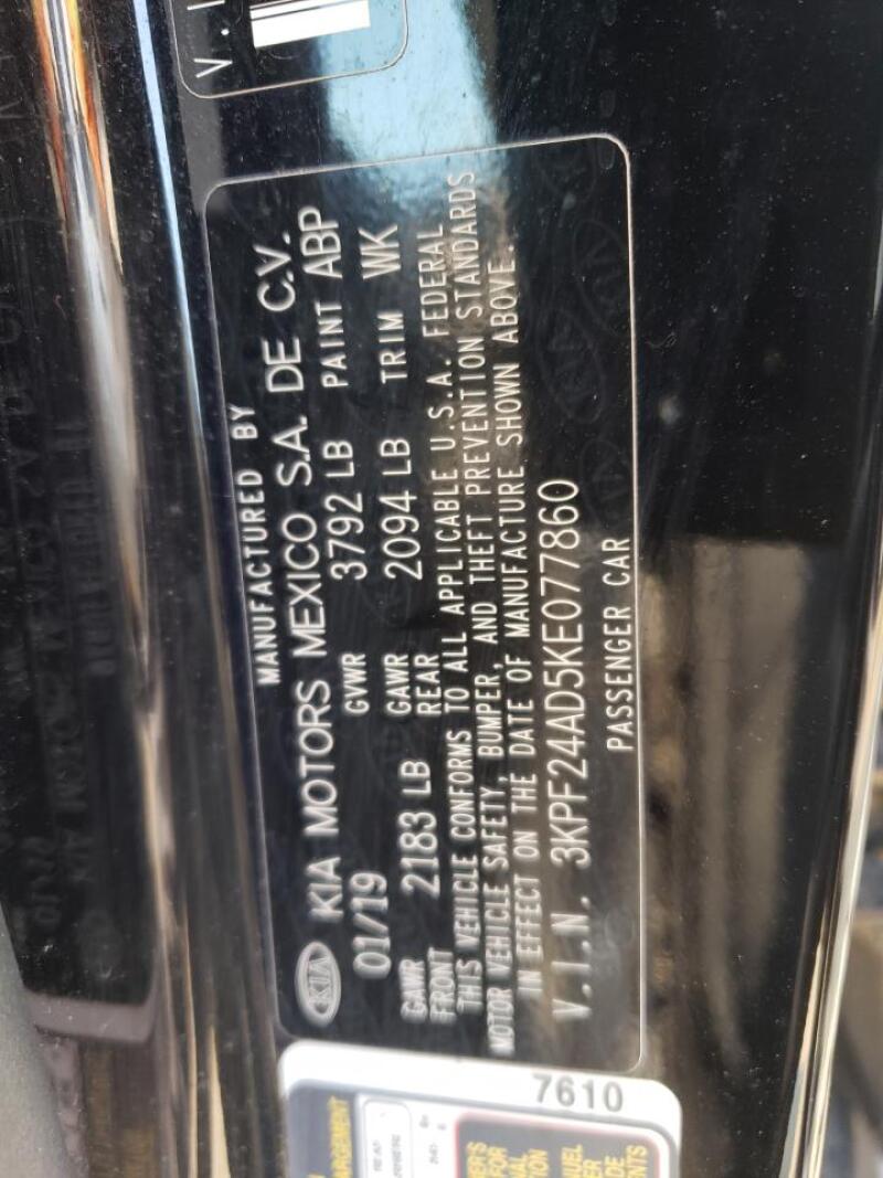 2019 KIA FORTE FE - 3KPF24AD5KE077860 | SeoVin.biz