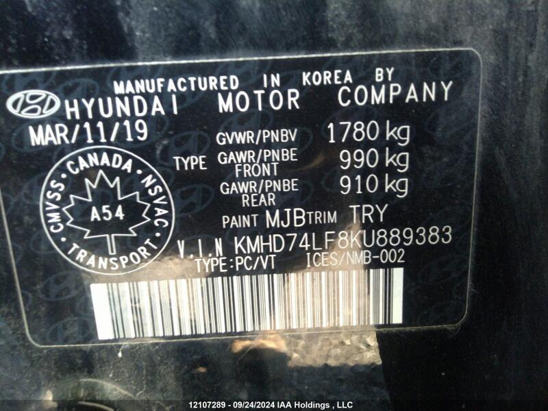 2019 HYUNDAI ELANTRA ESSENTIAL - KMHD74LF8KU889383 | SeoVin.biz