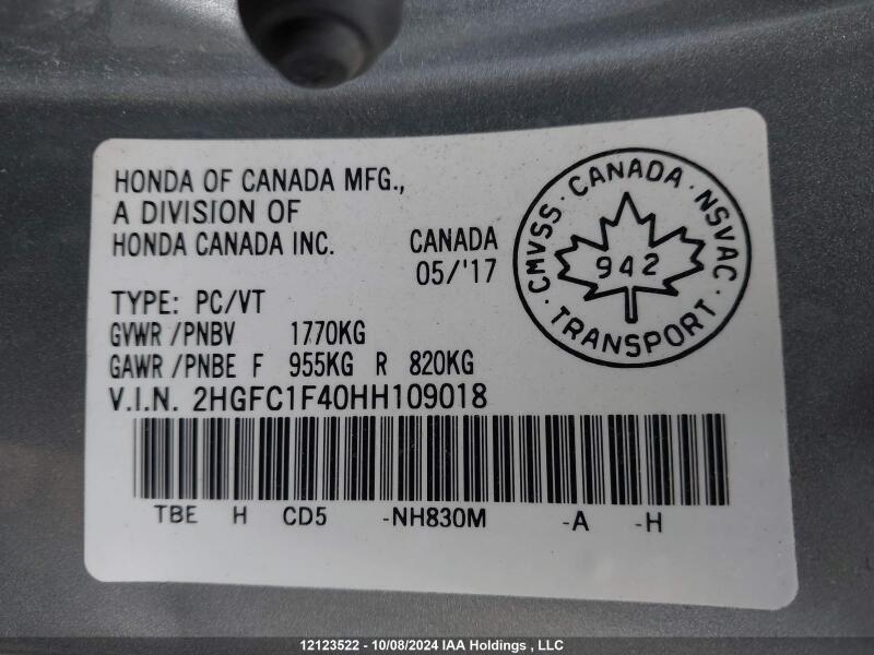 2017 HONDA CIVIC SEDAN - 2HGFC1F40HH109018 | SeoVin.biz