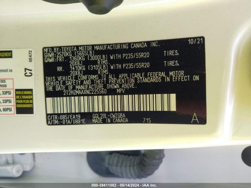 2022 LEXUS RX 350 - 2T2HZMAAXNC225560 | SeoVin.biz