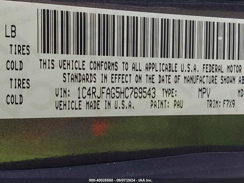 2017 JEEP GRAND CHEROKEE LAREDO 4X4 - 1C4RJFAG5HC769543 | SeoVin.biz