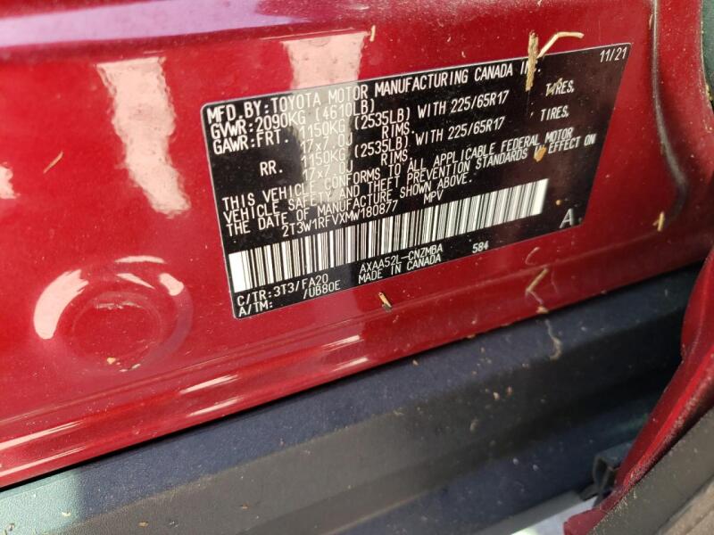 2021 TOYOTA RAV4 XLE - 2T3W1RFVXMW180877 | SeoVin.biz