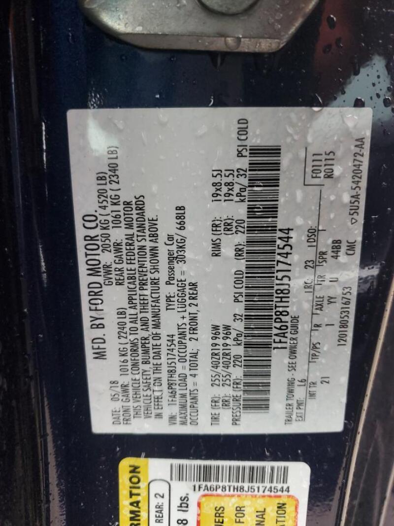 2018 FORD MUSTANG - 1FA6P8TH8J5174544 | SeoVin.biz