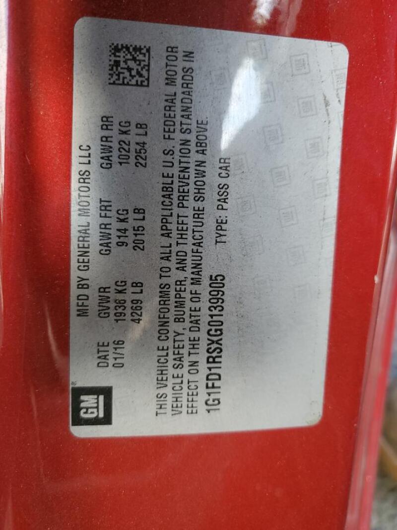 2016 CHEVROLET CAMARO LT - 1G1FD1RSXG0139905 | SeoVin.biz